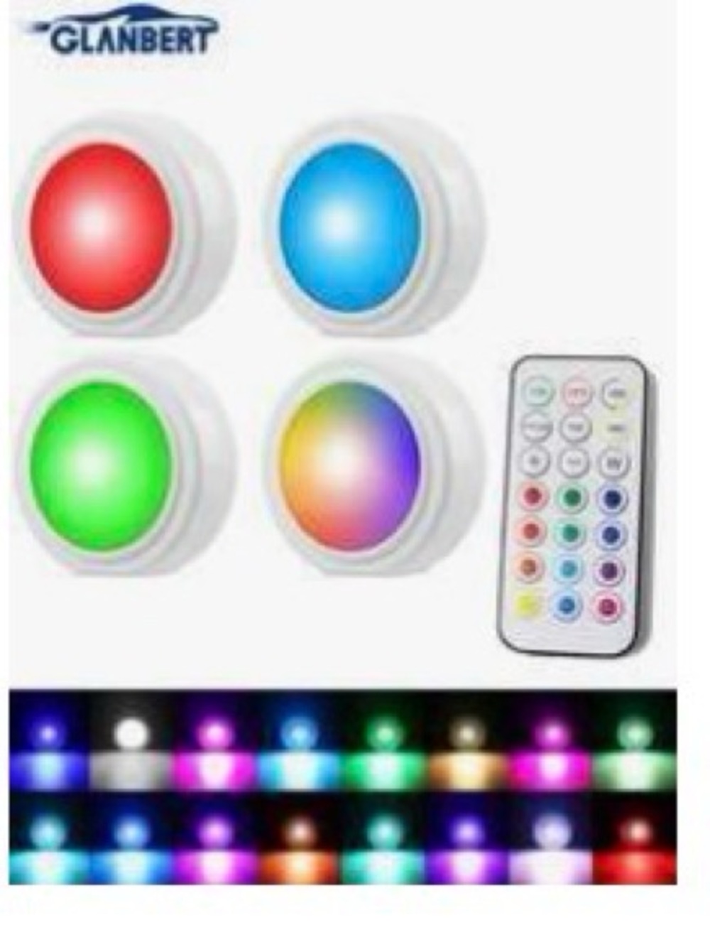 SHEIN White LED Puck Lights with Remote - Pink Accent
